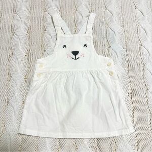 Carter’s Adorable White Dungaree Dress / Cute Animal Face